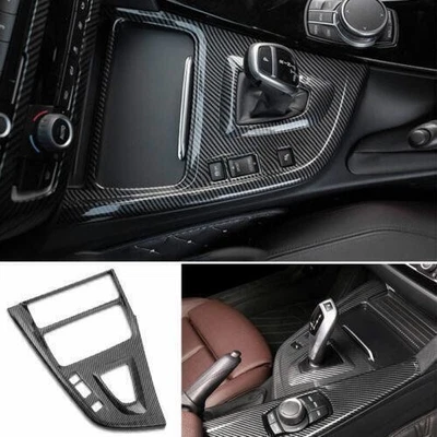 Panel de cambio de marchas de consola central de fibra de carbono para BMW Serie 3 4 GT 2013-19 Foto 1 de 4