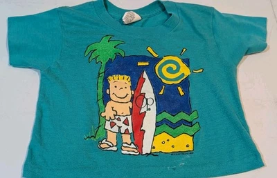 Vintage 1989 OP Ocean Pacific Boys Short Sleeve Shirt Size 4T Single Stitch~A1 - Image 1 of 4