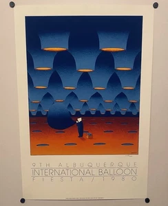 9. Albuquerque Ballon Fiesta selten 1980 Siebdruck Poster MAAN 2208/5000 - Bild 1 von 7