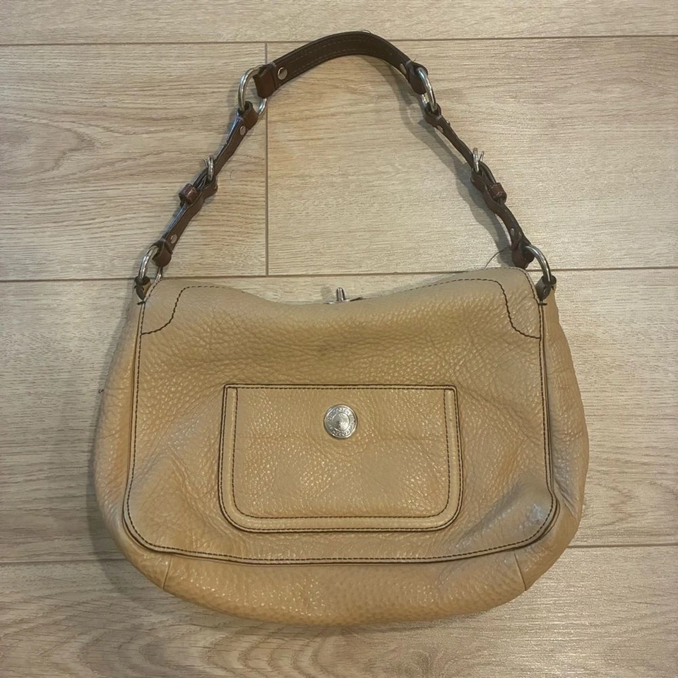 Coach Vintage Chelsea Nubuck Pebble Leather Tan Shoulder Bag 8A38 - Image 1 of 4