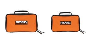 Two Ridgid Tool Bag 14x9x3 + 11x7x3 Heavy Duty Padded Canvas Zipper Topped Bags - Picture 1 of 3