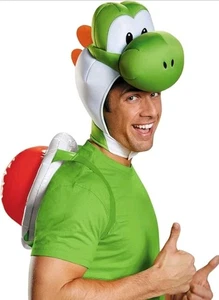 Yoshi Adult Costume Super Mario Nintendo Halloween HEAD/ HAT ONLY/Shell - Picture 1 of 3