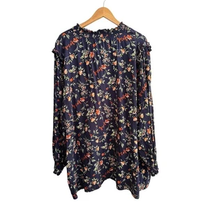 Bloomchic Size 28 Floral Long sleeve with mid neck collar - Picture 1 of 8