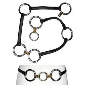 Anillo Vintage Cinturón Simon Cuero Plata Avant Garde Ecuestre M Ajustable Raro - Imagen 1 de 9