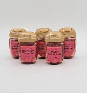 Bath & Body Works Strawberry Pound Cake Pocketbac Gel Sanitizers 1 oz New 5 Pack - Picture 1 of 2