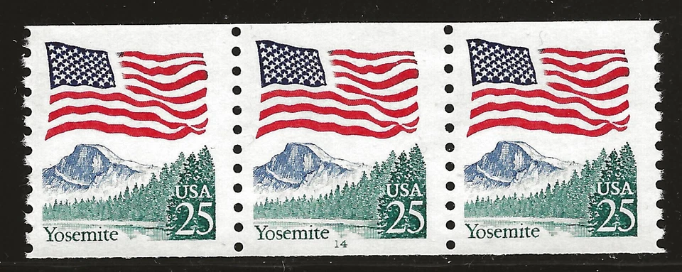 US Scott #2280a, Plate #14 Coil 1988 Yosemite 25c VF MNH - Image 1 of 1