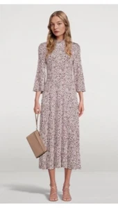 Samsoe samsoe dress small brown fit & flare Turtleneck midi Rrp $240 - Picture 1 of 23