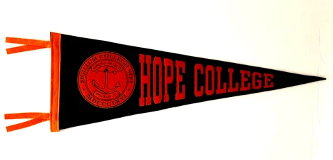 HOPE COLLEGE Vintage Pennant 24" x 8.5" Very Rare Excellent Condition Cover