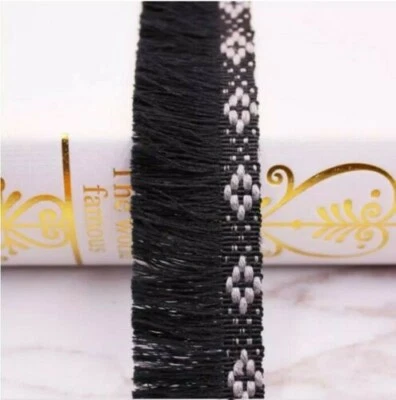 2,50m Fransenborte 30mm schwarz Quaste Deko Nähen Fransen Vorhang Lace ua-made - Bild 1 von 2