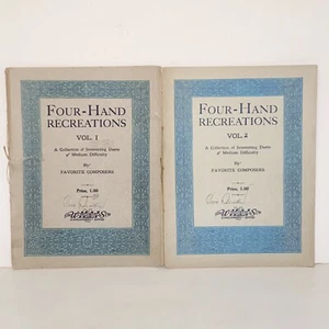 Antik 1906 & 1908 Vierhändiger Nachbildungen Band 1 & 2 Noten Liederbuch - Bild 1 von 13