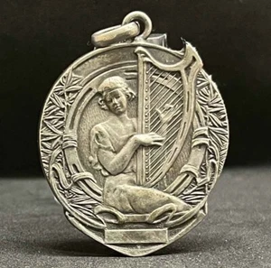 Uruguay 1920´ Musical Conservatory Art Nouveau lady playing harp romantic design - Bild 1 von 9