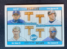 2003 UPPER DECK ICHIRO BAT CARD 008/175 EDGAR MARTINEZ BRET BOONE MIKE CAMERON