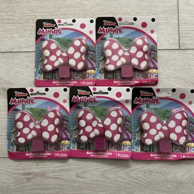 5 - MINNIE MOUSE Forever VELA PASTEL Cumpleaños Fiesta Suministros Cupcake Decoración Foto 1 de 4