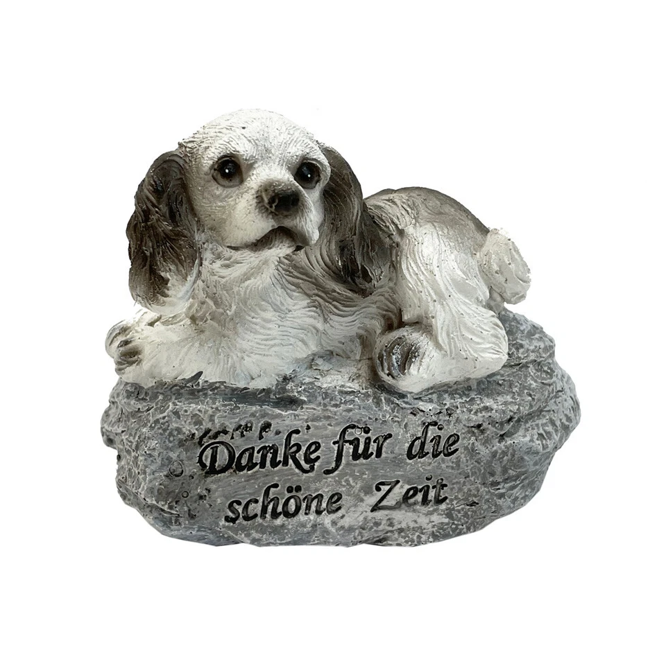 Grabschmuck Hund im Engelsflügel - Grabstein, Gedenkstein, Gedenktafel Haustier - Bild 1 von 1