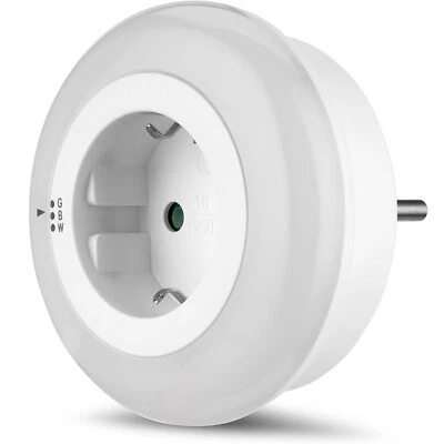 REV LED Nachtlicht mit Steckdose Sensor & Farbwechsel Zwischenstecker Schalter