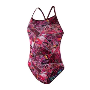 Traje de baño Speedo para mujer Rameniki abatible reverso 1 pieza rojo negro Reino Unido 12/34 - Imagen 1 de 5