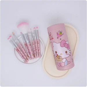 8Pcs/Set Kawaii Hello Kitty Makeup Brushes Cosmetics Tool Barrel Cute Tools - Foto 1 di 1