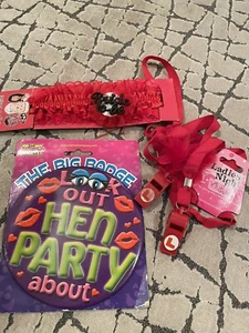 Hen Do Starter Kit Badge Garter & X2 Whistles - Picture 1 of 1