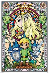 The Legend of Zelda:The Wind Waker Poster: Stained Glass Nintendo New - Picture 1 of 1