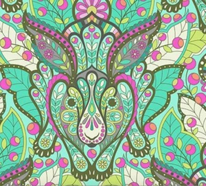 OOP Slow & steady Strawberry Kiwi The Hare by Tula pink. cotton fabric - Bild 1 von 2