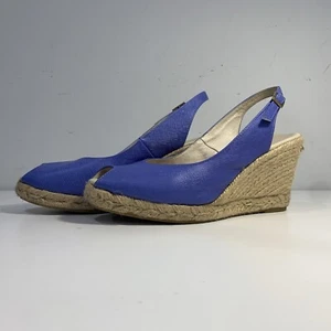 Russell & Bromley London Slingback Espadrillas Zeppe Donna EU38/US7,5 Blu Tessuto - Foto 1 di 16