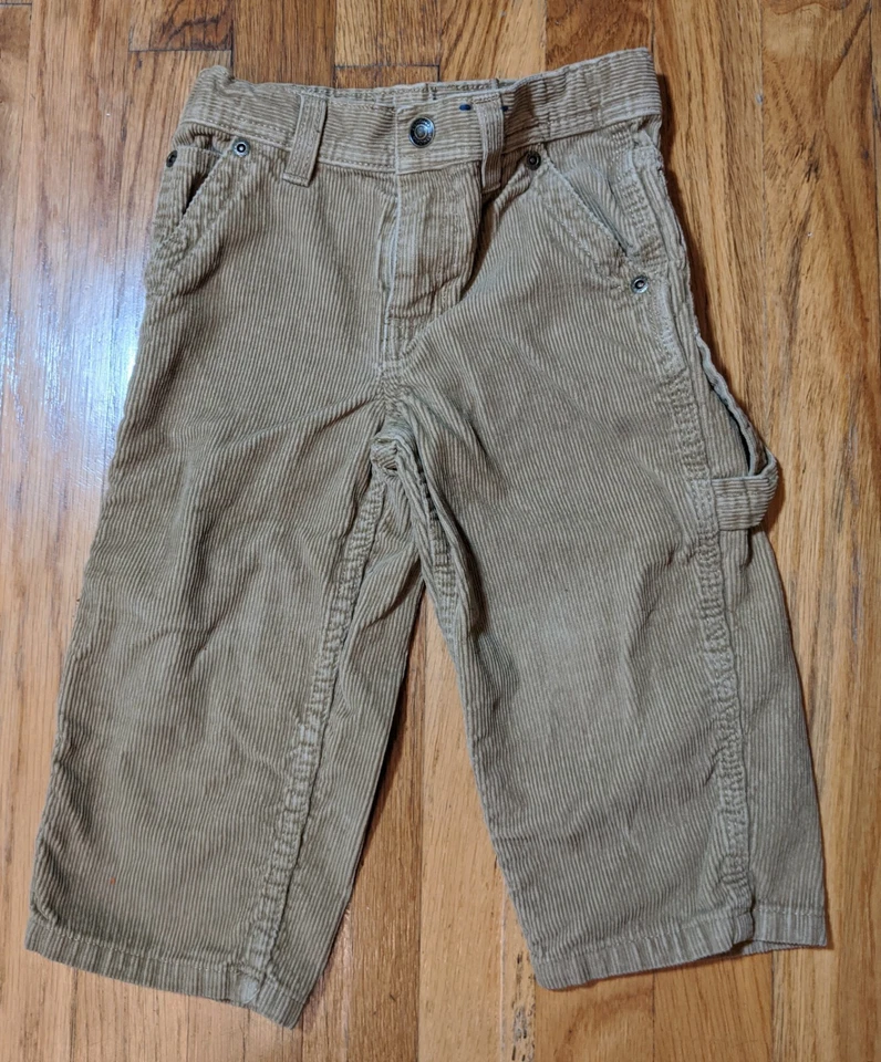 Pantalones de pana tostados con cintura ajustable talla 2T para niños pequeños Foto 1 de 4