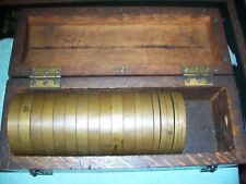 full box of american steam gage and valve co scale weights with box