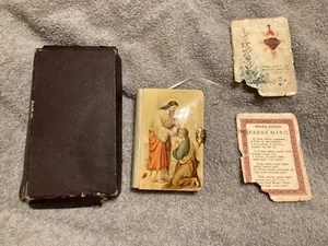 Antique 1887 Celluloid First Communion/ Prayer Book Miniature Hinged Crucifix - Picture 1 of 20
