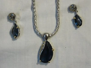 Blue Sapphire Necklace & Earring Set - Picture 1 of 11