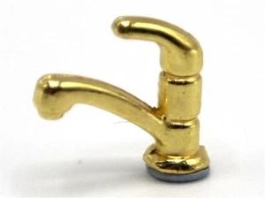 Casa de muñecas miniatura escala 1/12 grifo mezclador de color dorado pequeño latón HW71G - Imagen 1 de 1