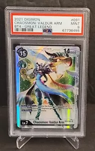DIGIMON BOOSTER TCG BT4 - Great Legend CHAOSMON VALDUR ARM #091 ~ PSA 9 - Picture 1 of 2