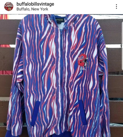 NFL ZUBAZ Branded BUFFALO BILLS VINTAGE Football Crewneck LRG Hoodie 1 of a KIND Cover