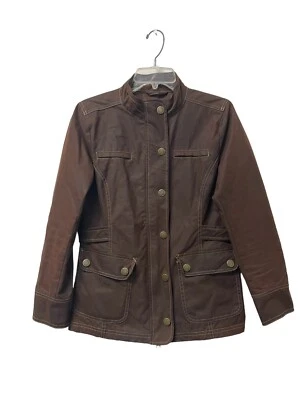 Chaqueta utilitaria Boden de algodón encerado para mujer EE. UU. 10 marrón forrada cremallera completa a presión Foto 1 de 4
