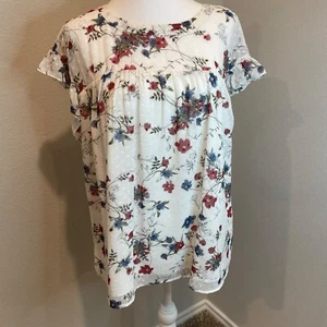 Neu mit Etikett DR2 geblümte Bluse mit Rüschenärmeln Größe M - Bild 1 von 9