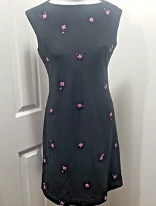 Evan Picone Size 6 Black Floral Beaded Dress Womens - Picture 1 of 10