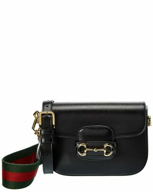 Gucci Horsebit 1955 Flap Closure Crossbody Mini Black Leather