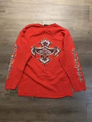 Camisa De Colección Orange County Choppers Manga Larga Para Hombre M Llamas Nueva York Y2K Años 90 Foto 1 de 4
