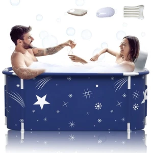 53" Extra Large Portable Foldable Bathtub with Cover for Adult, Family SPA So... - Picture 1 of 6
