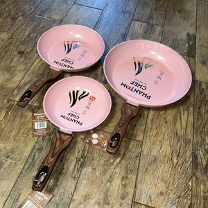 3 Piece Phantom Chef PINK 12" , 9.5” And 8” Non Stick fry Pan PFOA Free - Picture 1 of 10