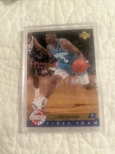 1992-93 UPPER DECK LARRY JOHNSON Basketball Insert Card NBA ALL Rookie 1st Team - Picture 1 of 2