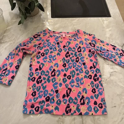 Camiseta de manga larga con estampado de guepardo Lilly Pulitzer para niñas! Talla Niños XL (12-14) Foto 1 de 3
