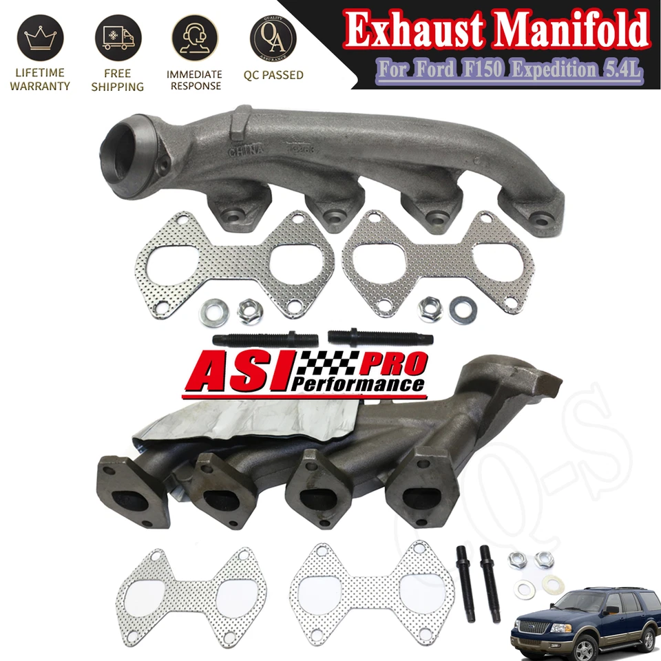 2* Exhaust Manifolds Driver+ Passenger Side for 2004-2009 Ford F-150 Expedition Foto 1 de 4