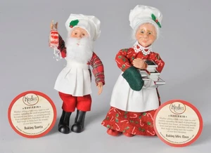 Byers Choice Kindles Bakerkin Baking Lot of 2  Santa &Mrs. Claus Cookie Cutter - Picture 1 of 16