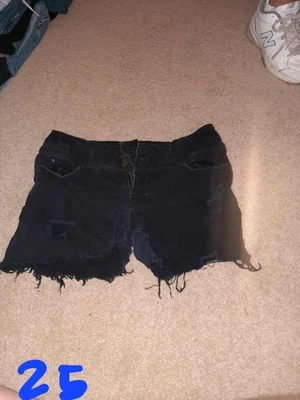 Black Distressed YMi Women's Shorts- Size 11 - Image 1 of 4