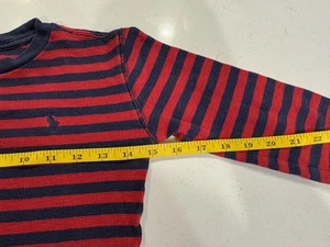 Polo Ralph Lauren Shirt Boys Small Striped Long Sleeve Thermal Rugby Top - Picture 1 of 7