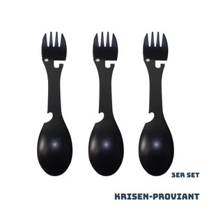 Krisen-Proviant 3er-Set 5in1 Campingbesteck Outdoor-Multitool Feldbesteck Göffel - Bild 1 von 6