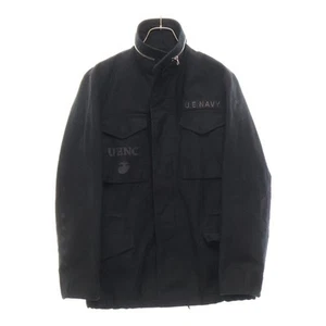 UNIFORM EXPERIMENT Back Print Stand Collar Blouson Military Jacket Black Used 83 - Picture 1 of 8