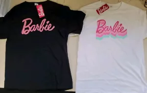 Barbie T-shirt for Women Spelled Pink On White or Black Tee -Choose Color & Size - Picture 1 of 11