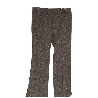 Pantalones rectos Ann Taylor marrón tweed Foto 1 de 4