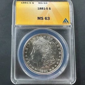 1881-S $1 Morgan Silver Dollar, ANACS MS63 (84360) - Picture 1 of 2